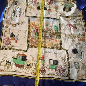 Vintage 1950s/60s French Equestrian Silk printed Scarf - "Les Voitures de Paris"